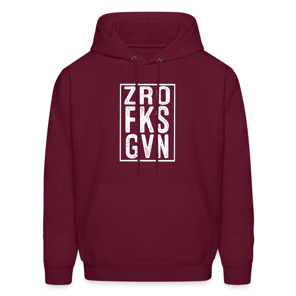 ZRO FKS GVN (Zero Fucks Given) Hoodie - burgundy