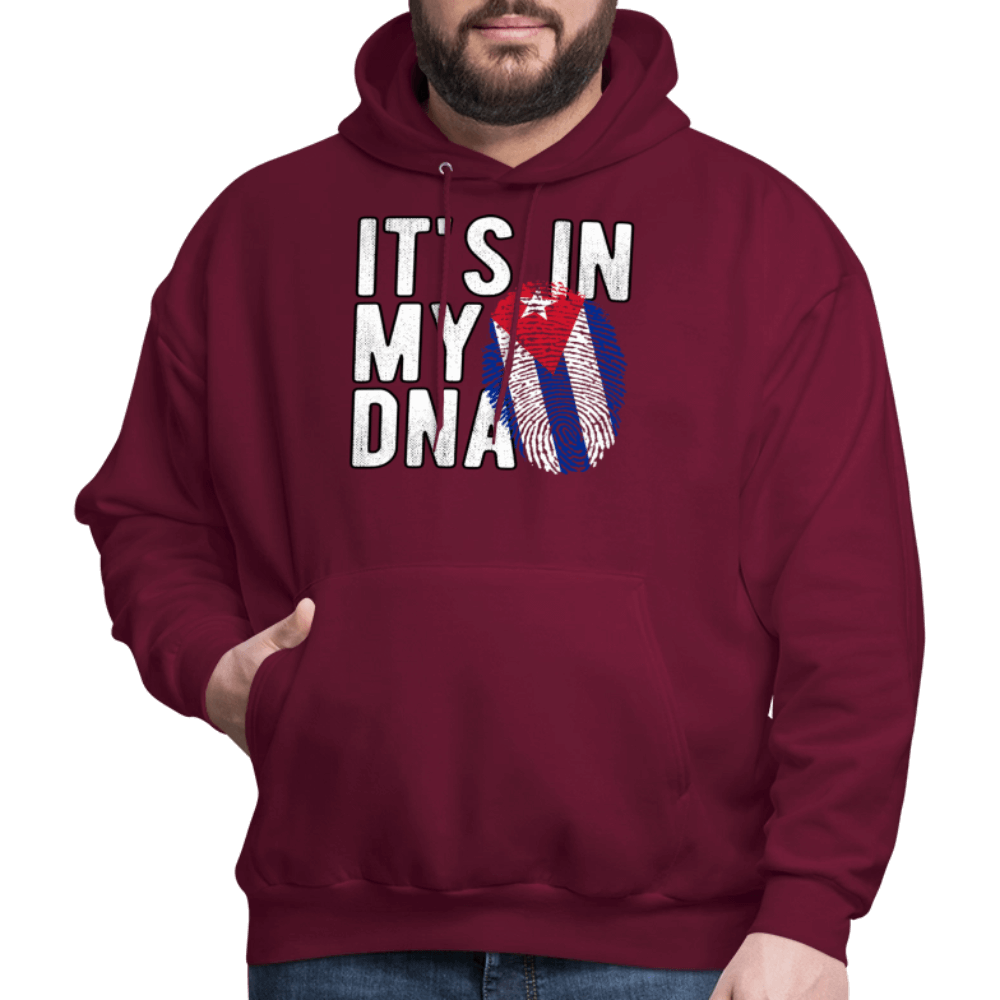 Cuban DNA Hoodie – Fingerprint Flag Design Color: charcoal grey