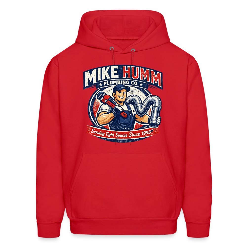 Mike Humm Plumbing Hoodie (Adult Humor) - red