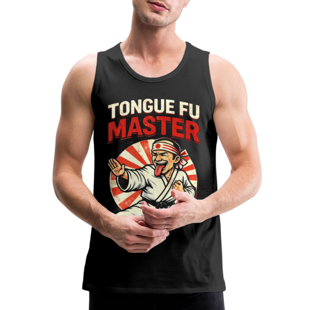 Tongue FU Master Tank Top Color: Black