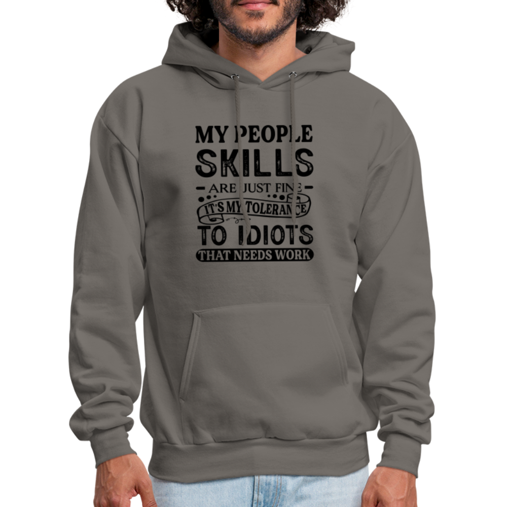 My People Skills Are Just Fine Hoodie - asphalt gray
