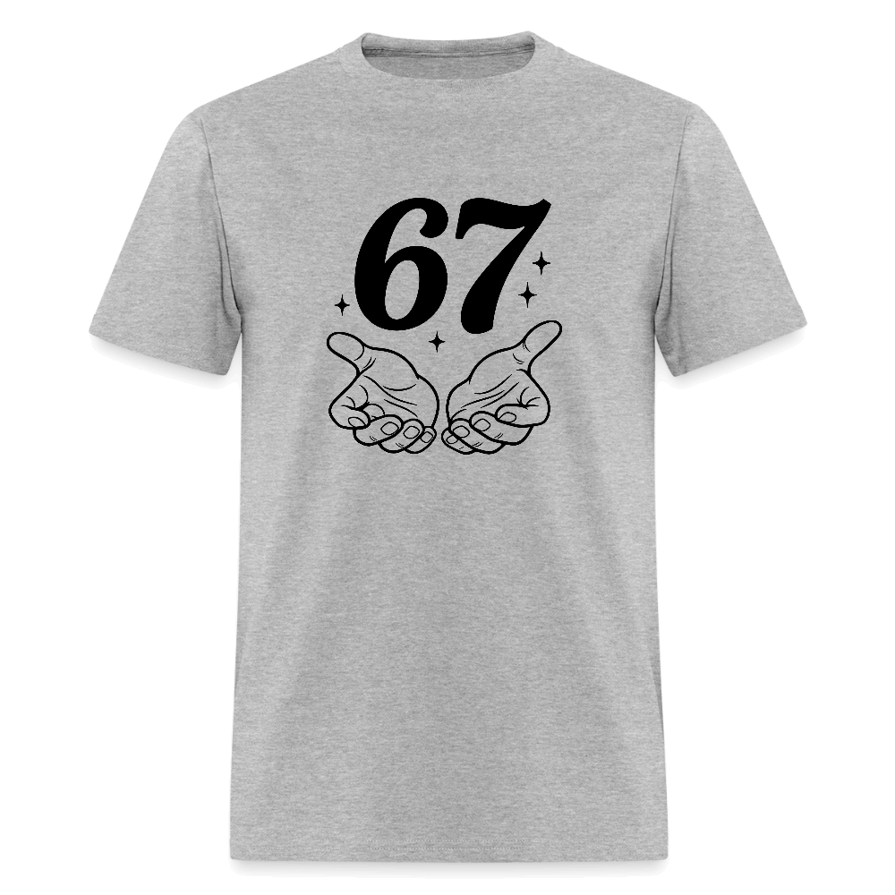 Six Seven 67 Hand Gesture T-Shirt Color: heather gray