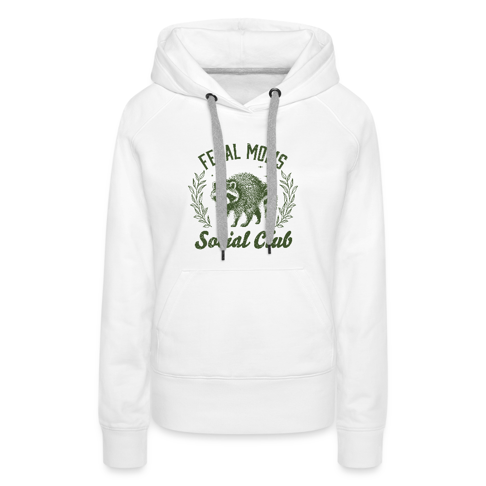 Feral Mom's Social Club Women’s Premium Hoodie - white