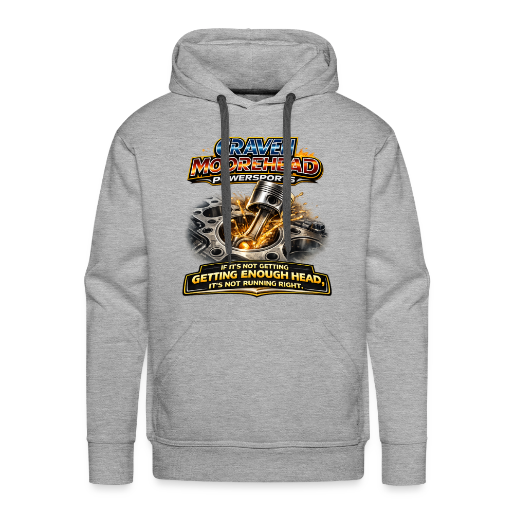 Craven Moorehead Powersports Funny Adult Humor Premium Hoodie Color: Heather Grey