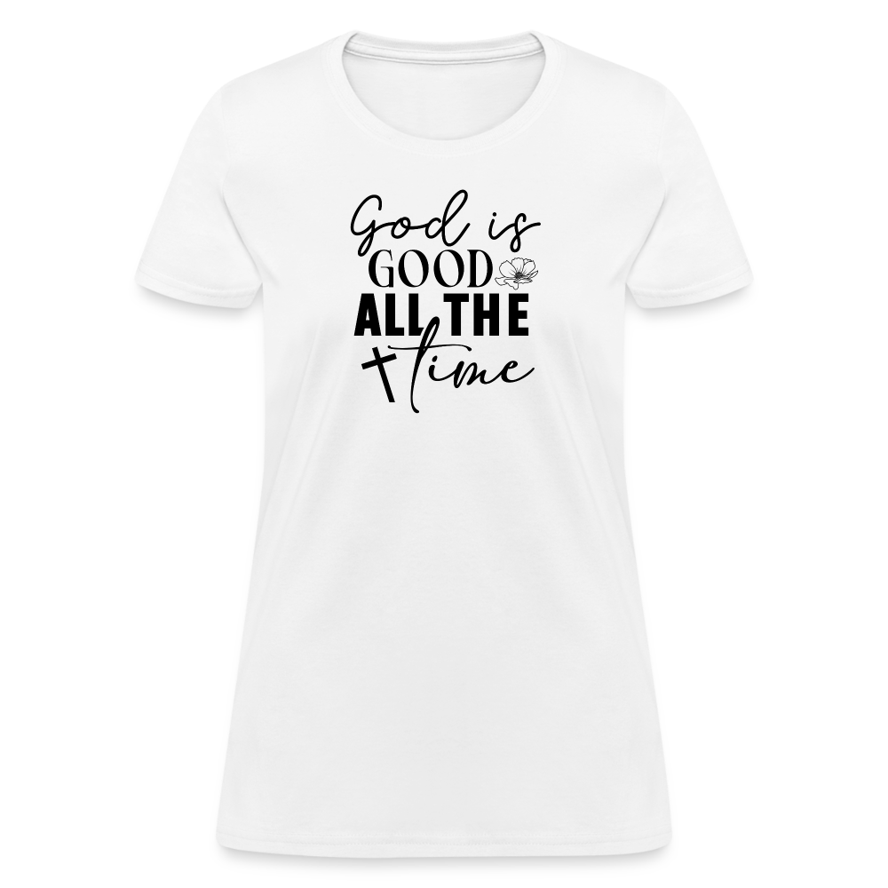 God is Good All The Time Women's T-Shirt Color: pink
