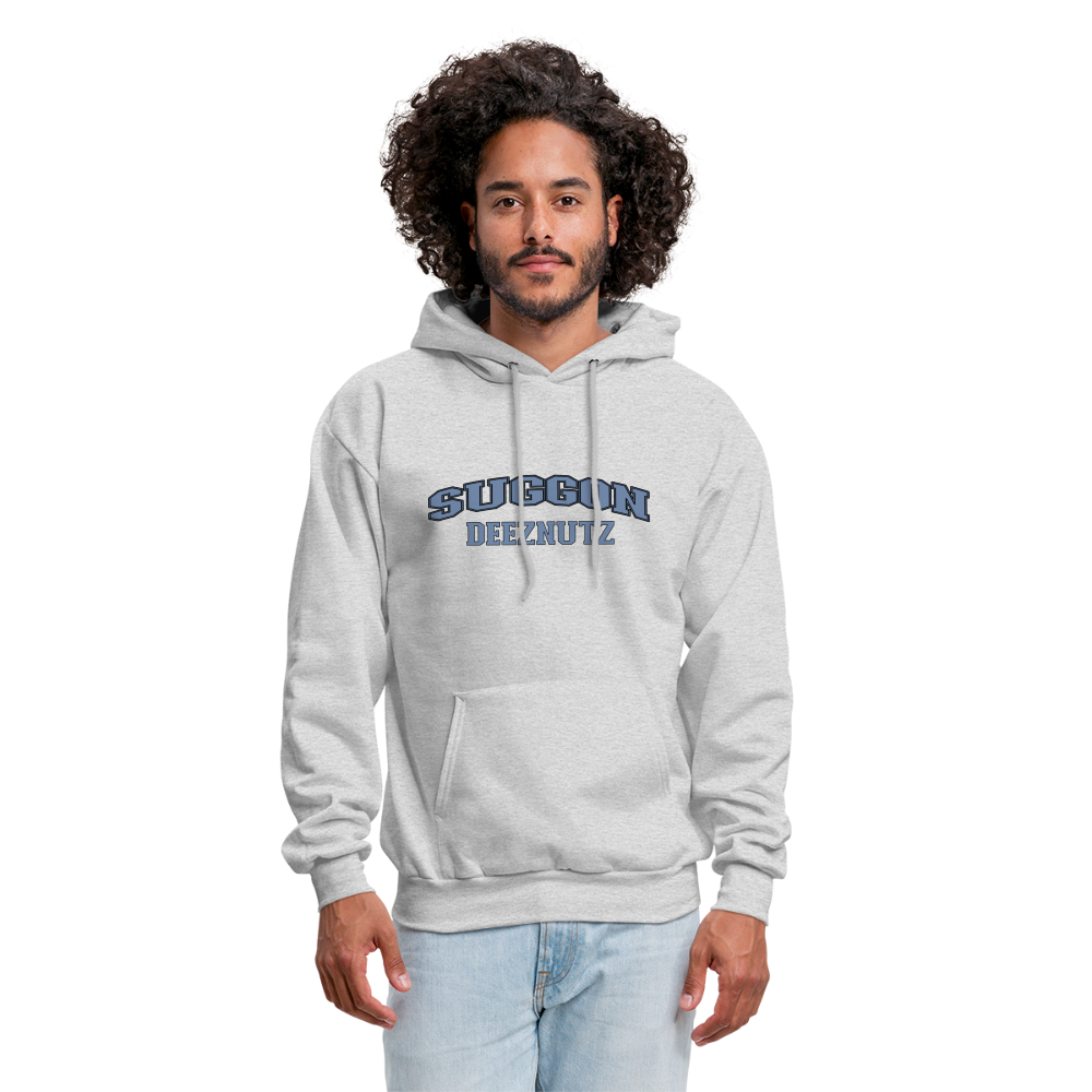 Suggon Deeznutz Hoodie (in Blue Ball Colors - Funny Sexual Humor) - ash
