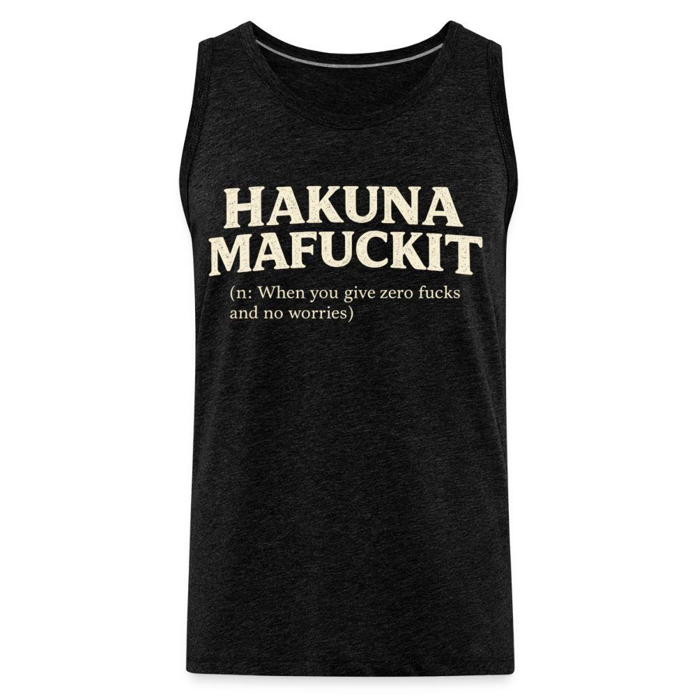 Hakuna Mafuckit Men’s Funny Graphic Tank Color: Charcoal Grey
