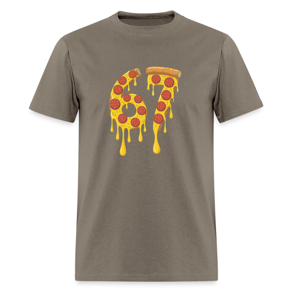 Six Seven 67 Pizza T-Shirt Color: safari