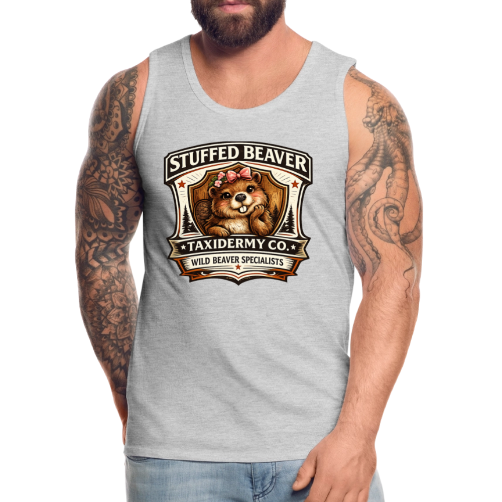Stuffed Beaver Taxidermy Funny Tank Top Color: Deep Navy