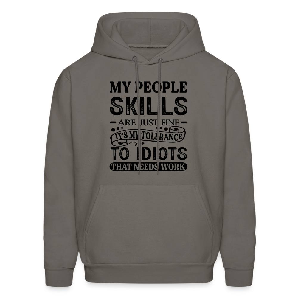 My People Skills Are Just Fine Hoodie - asphalt gray