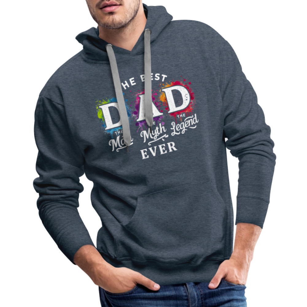 Best Dad Ever Men’s Premium Hoodie - heather denim