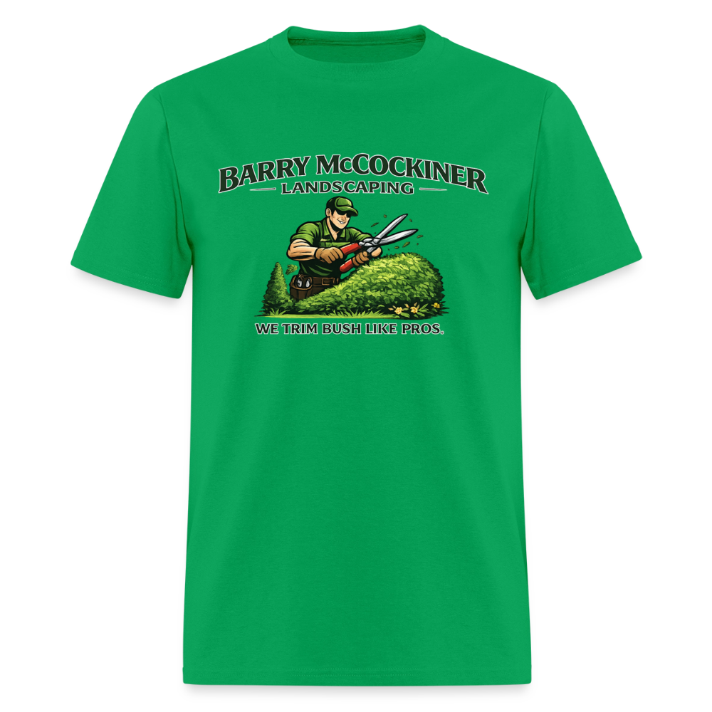 Barry McCockiner Landscaping Funny T-Shirt Color: Bright Green