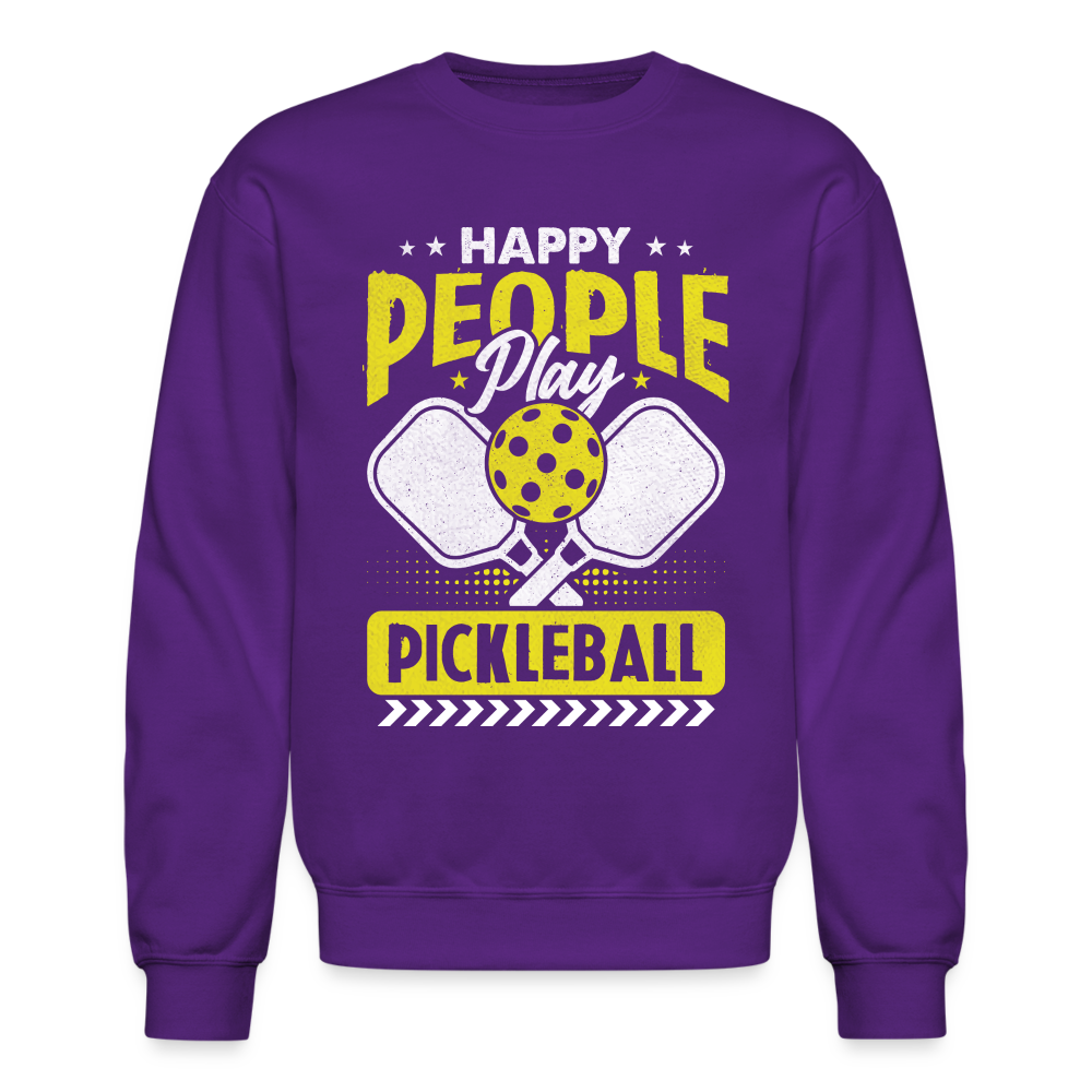 Happy People Play Pickleball Sweatshirt - purple