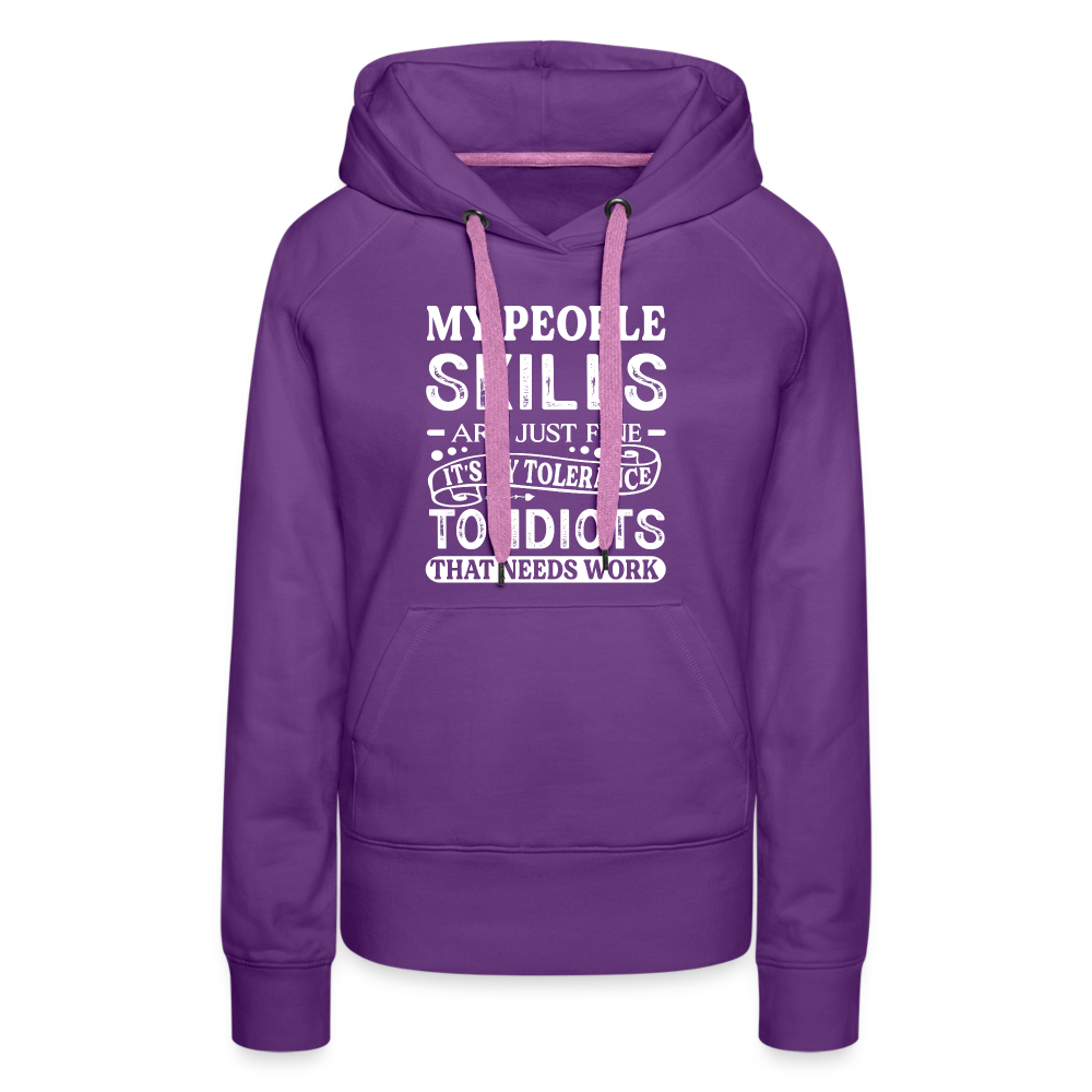 My People Skills Are Just Fine Women’s Premium Hoodie - purple