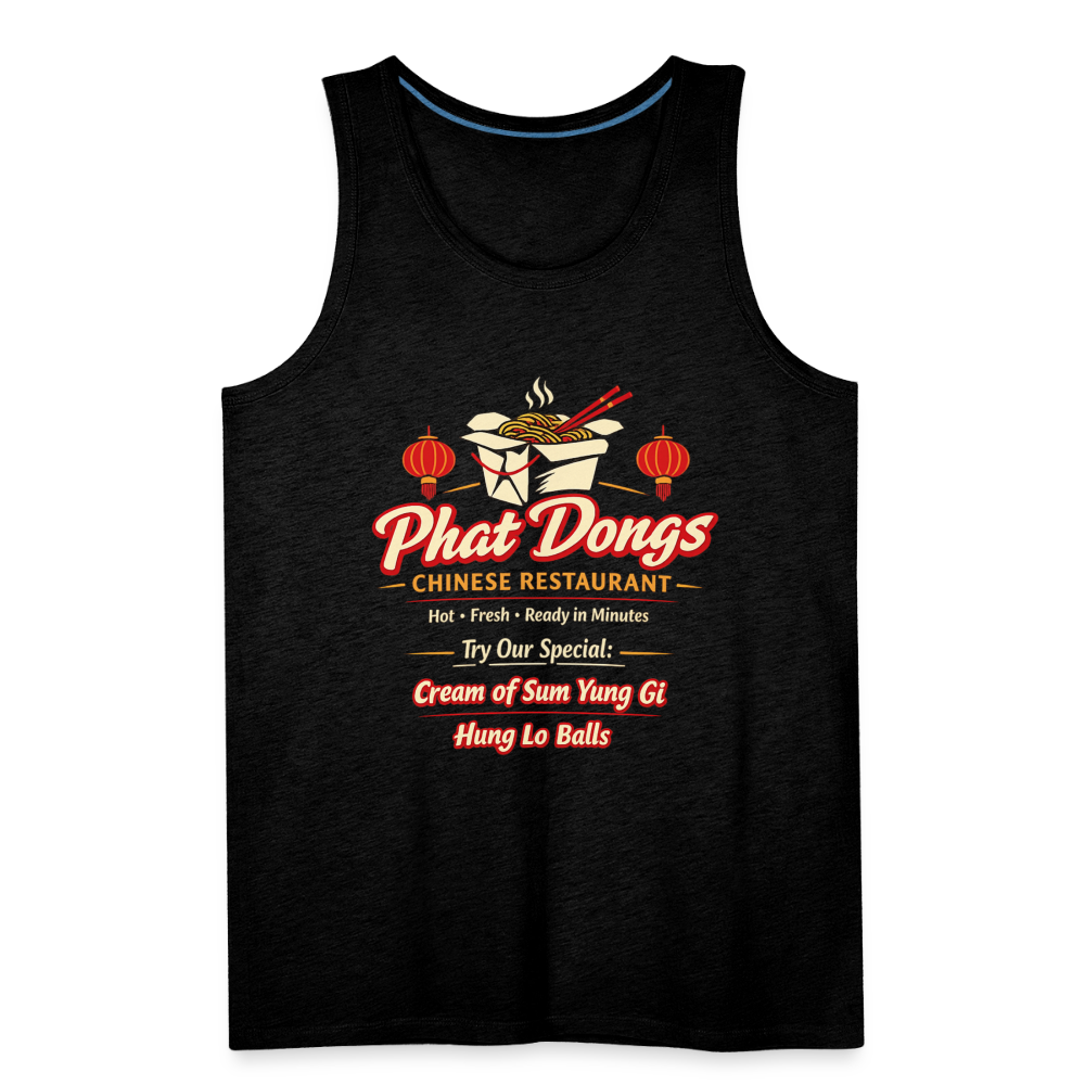 Phat Dongs Funny Chinese Restaurant Tank Top Color: Black