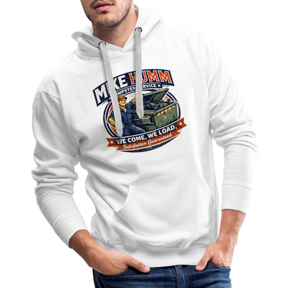 Mike Humm Dumpster Service Men’s Premium Hoodie (Adult Humor, Sexual Humor) Color: heather grey