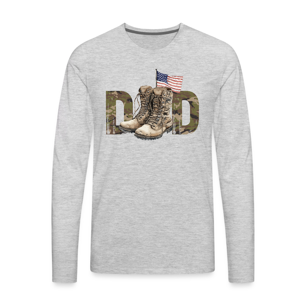 Military Dad Men's Premium Long Sleeve T-Shirt - heather gray