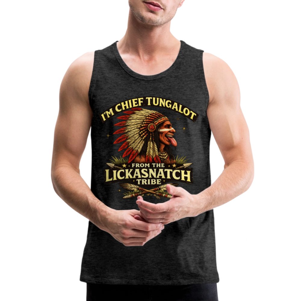 Chief Tungalot Lickasnatch Tribe Funny Tank Top Color: Royal Blue