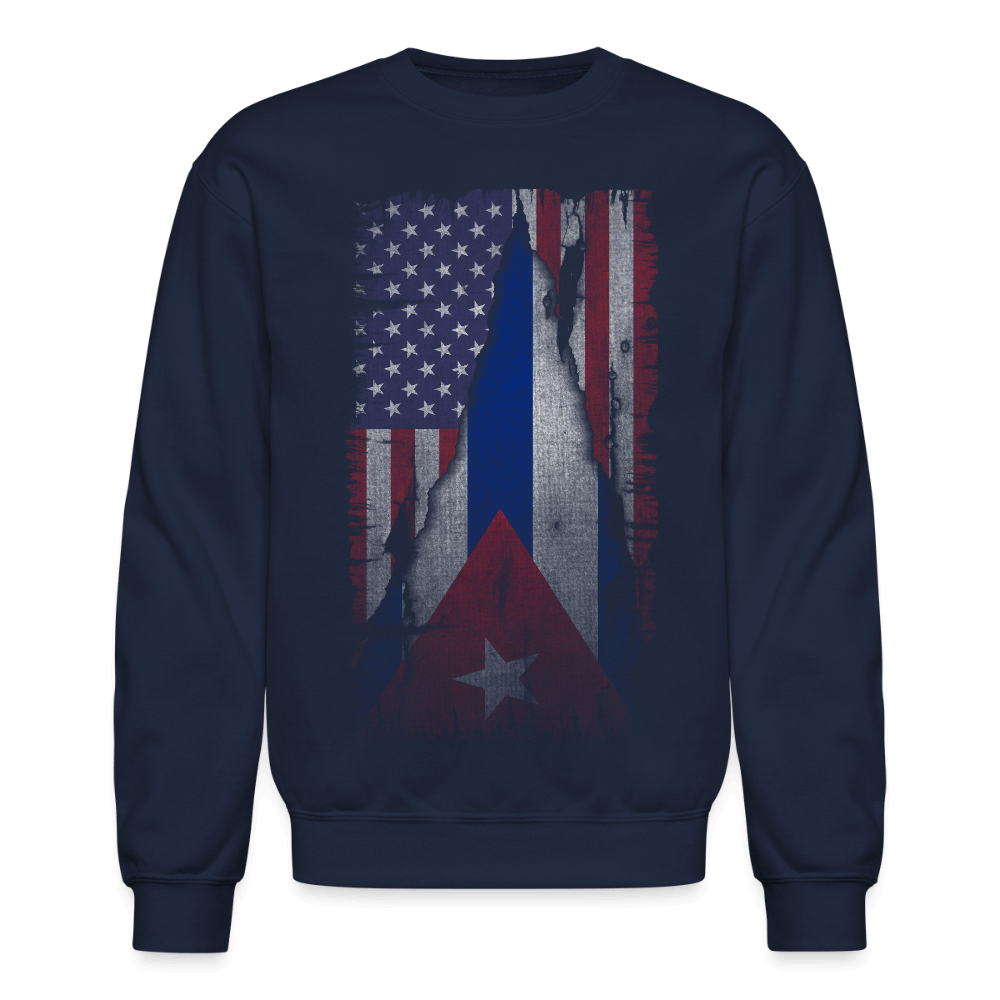 Cuba and USA Flag Sweatshirt – Cuban American Pride Color: navy