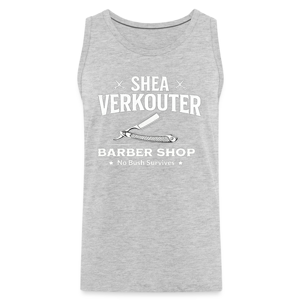 Shea Verkouter Barber Shop Funny Tank Top Color: Heather Gray