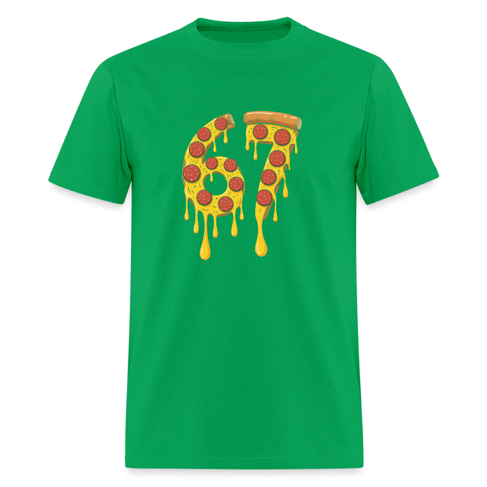 Six Seven 67 Pizza T-Shirt Color: bright green