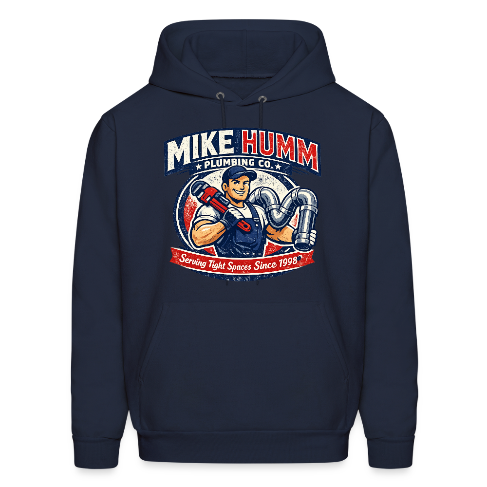 Mike Humm Plumbing Hoodie (Adult Humor) - navy