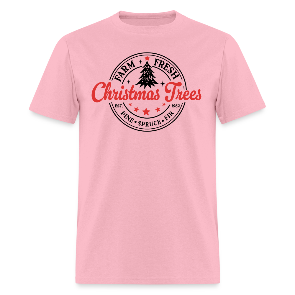 Farm Fresh Christmas Trees T-Shirt - pink