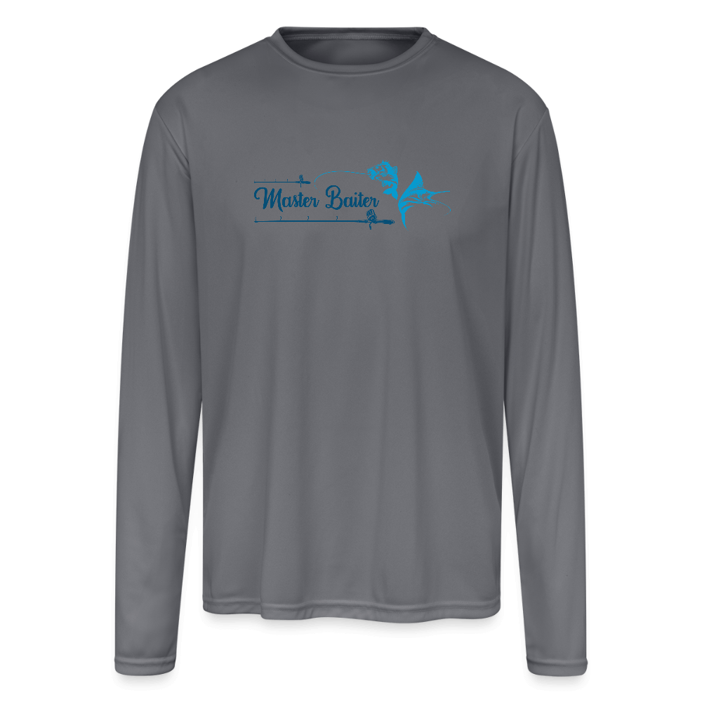 Master Baiter (Fishing Humor) Long Sleeve Shirt with UV Protection - gray