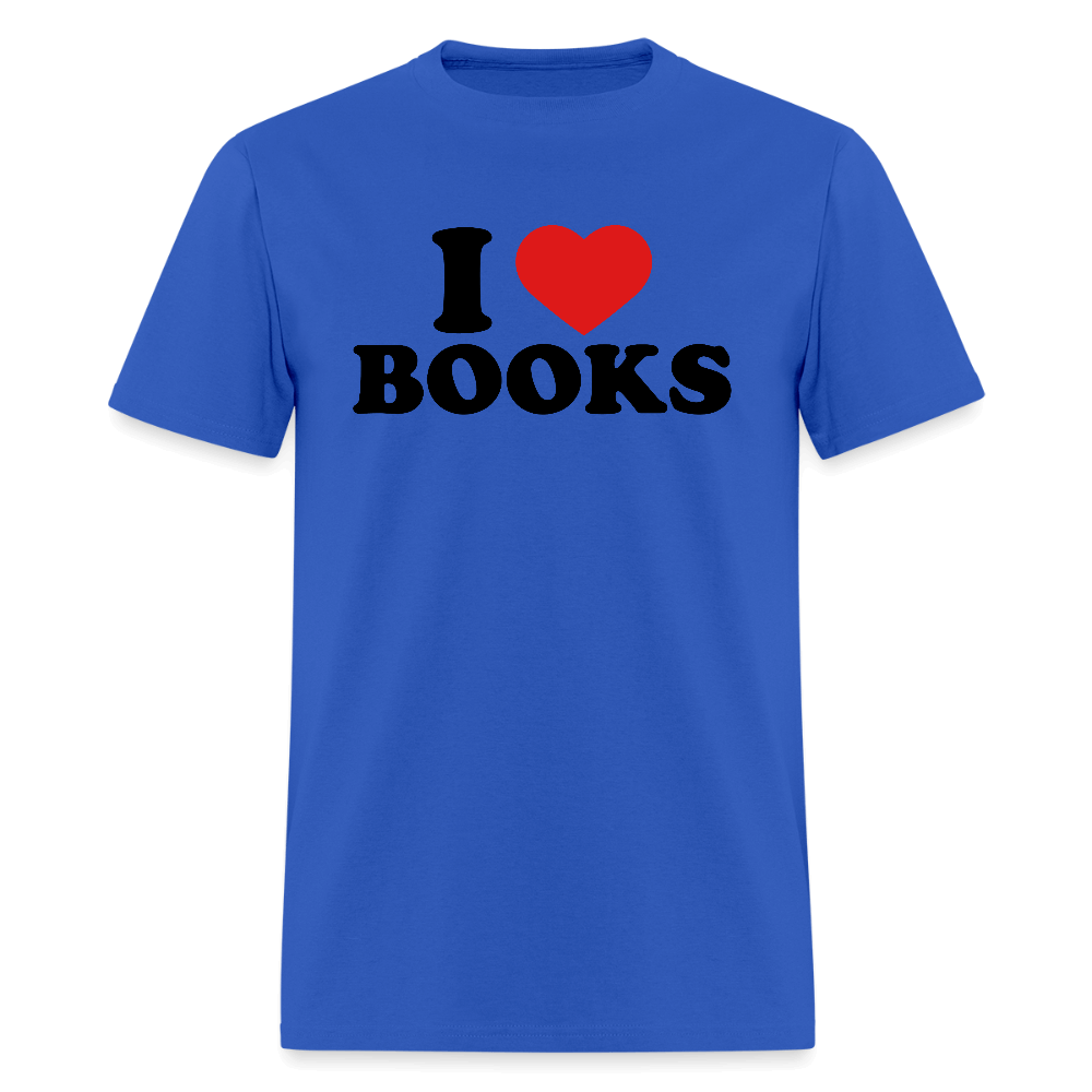 I Love Books T-Shirt Color: royal blue