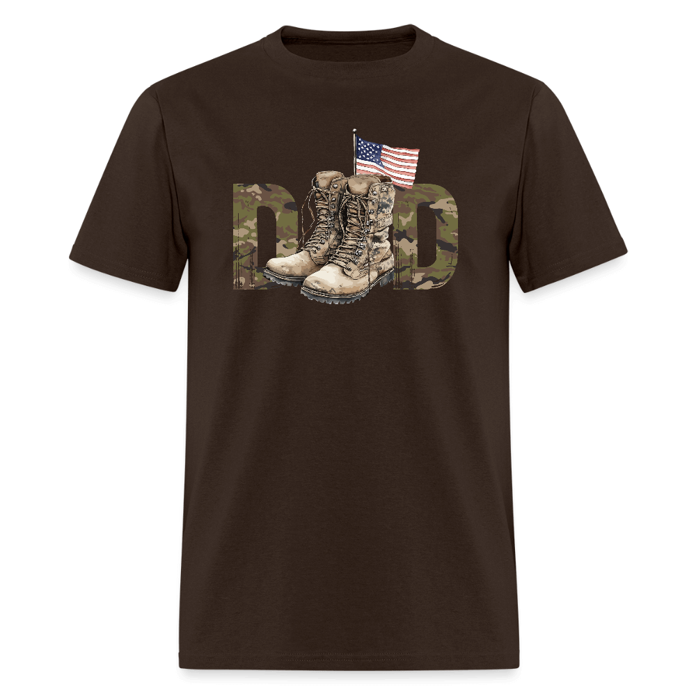 Military Dad T-Shirt - brown