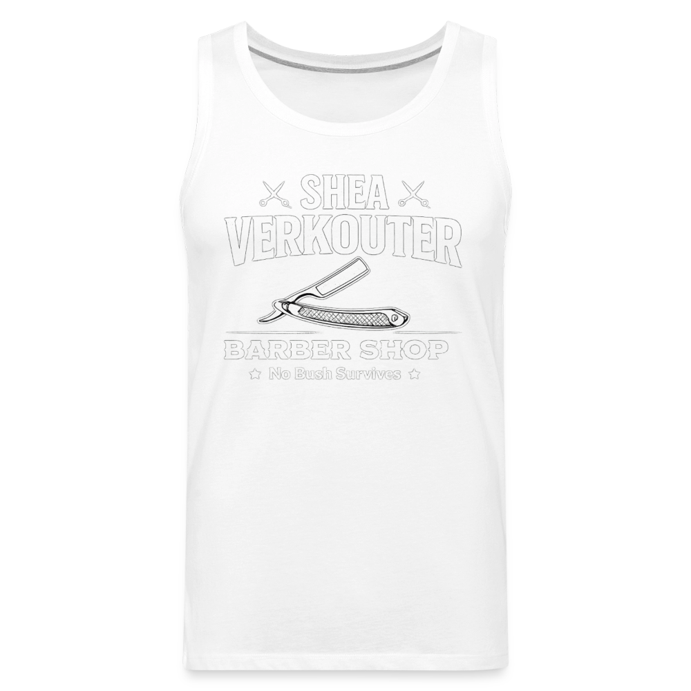Shea Verkouter Barber Shop Funny Tank Top Color: White