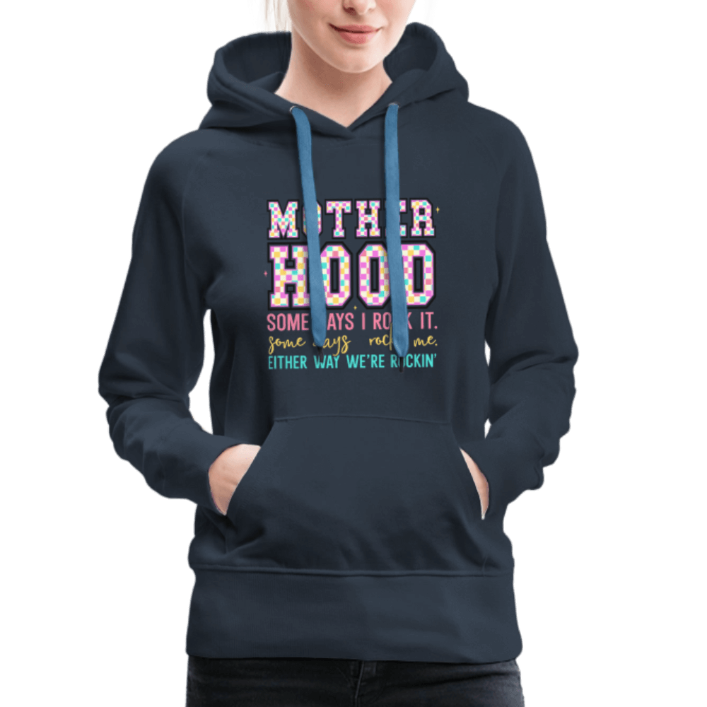 Motherhood Rocking It Funny Women’s Hoodie - navy