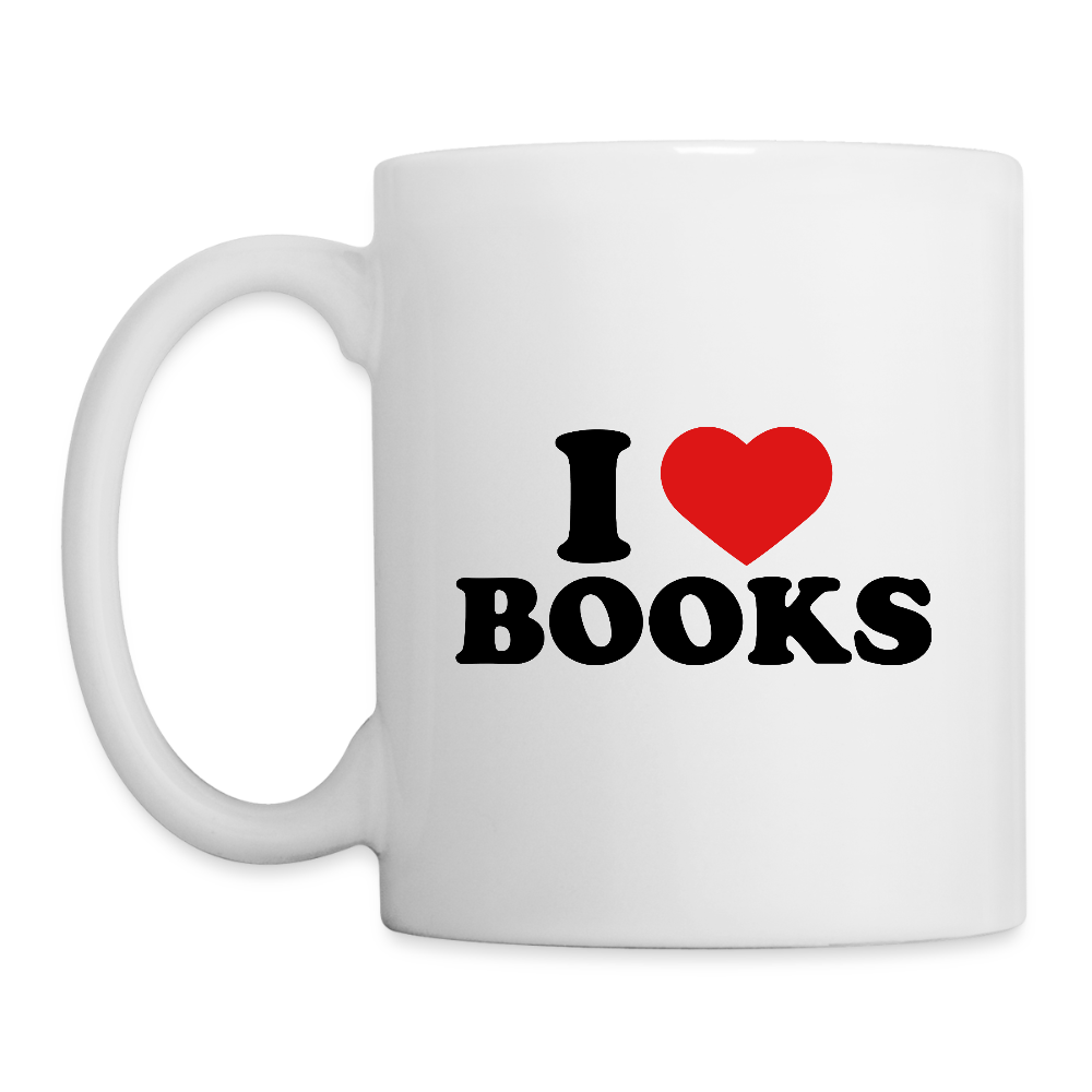I Love Books Ceramic Mug - white