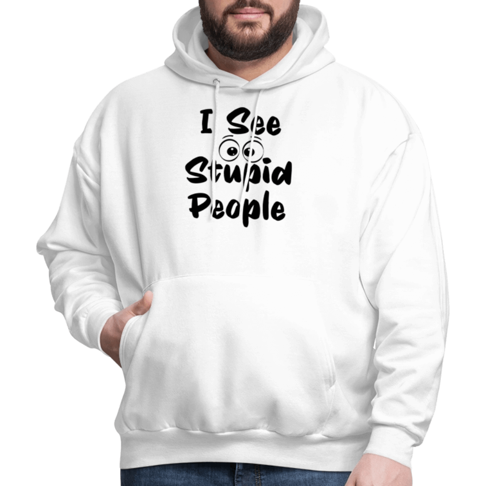 I See Stupid People Hoodie Color: heather gray