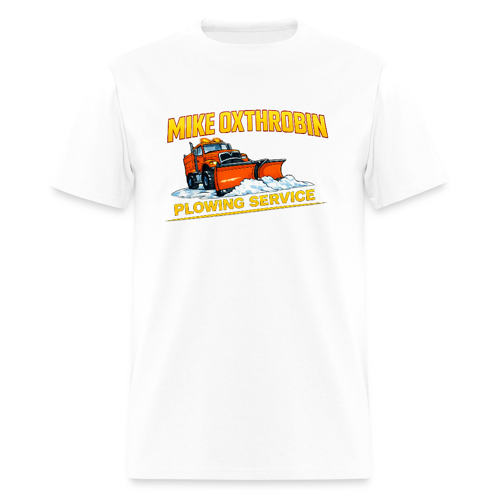 Mike Oxthrobin Plowing Service T-shirt - white