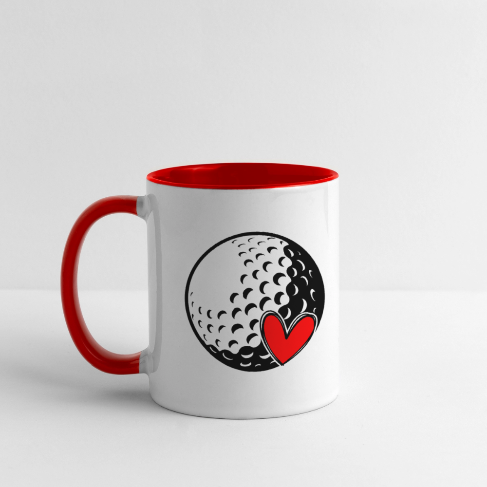 Love Golf Coffee Mug – Simple, Classic Golf Lover’s Gift Color: white/red