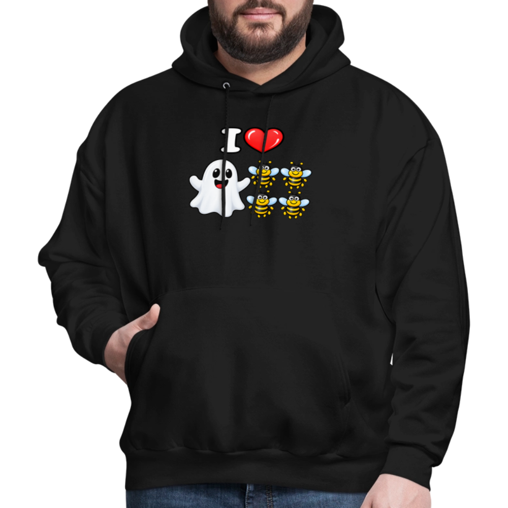 I Heart Boo Bees Hoodie – Funny Halloween Adult Humor - black