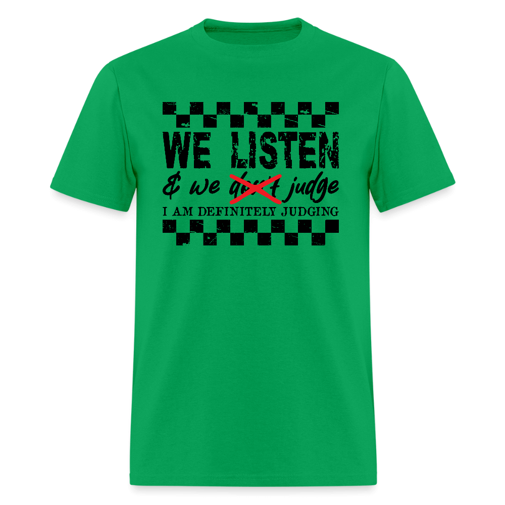 Definitely Judging Funny Sarcastic T-Shirt - bright green