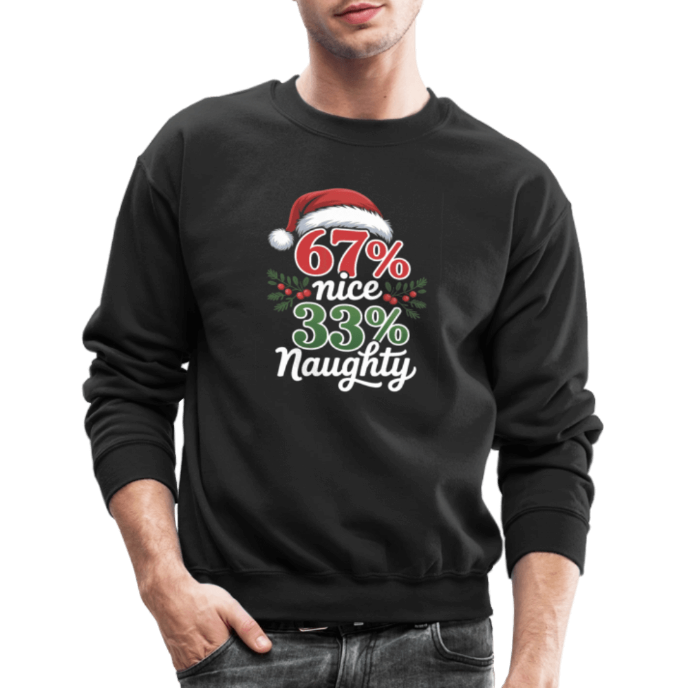 Six Seven 67% Nice 33% Naughty (Christmas) Sweatshirt Color: royal blue