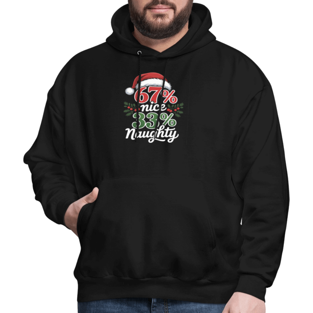 Six Seven 67% Nice 33% Naughty (Christmas) Hoodie Color: forest green