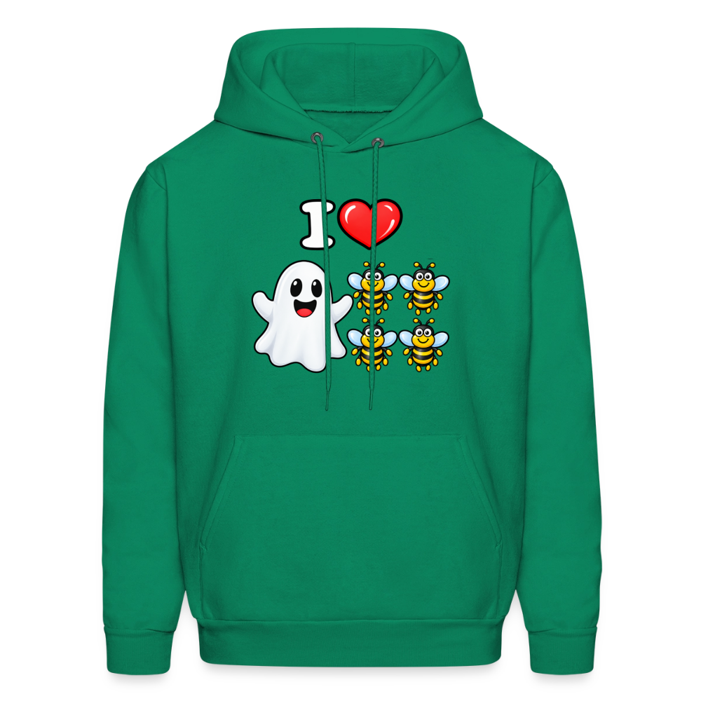 I Heart Boo Bees Hoodie – Funny Halloween Adult Humor - kelly green