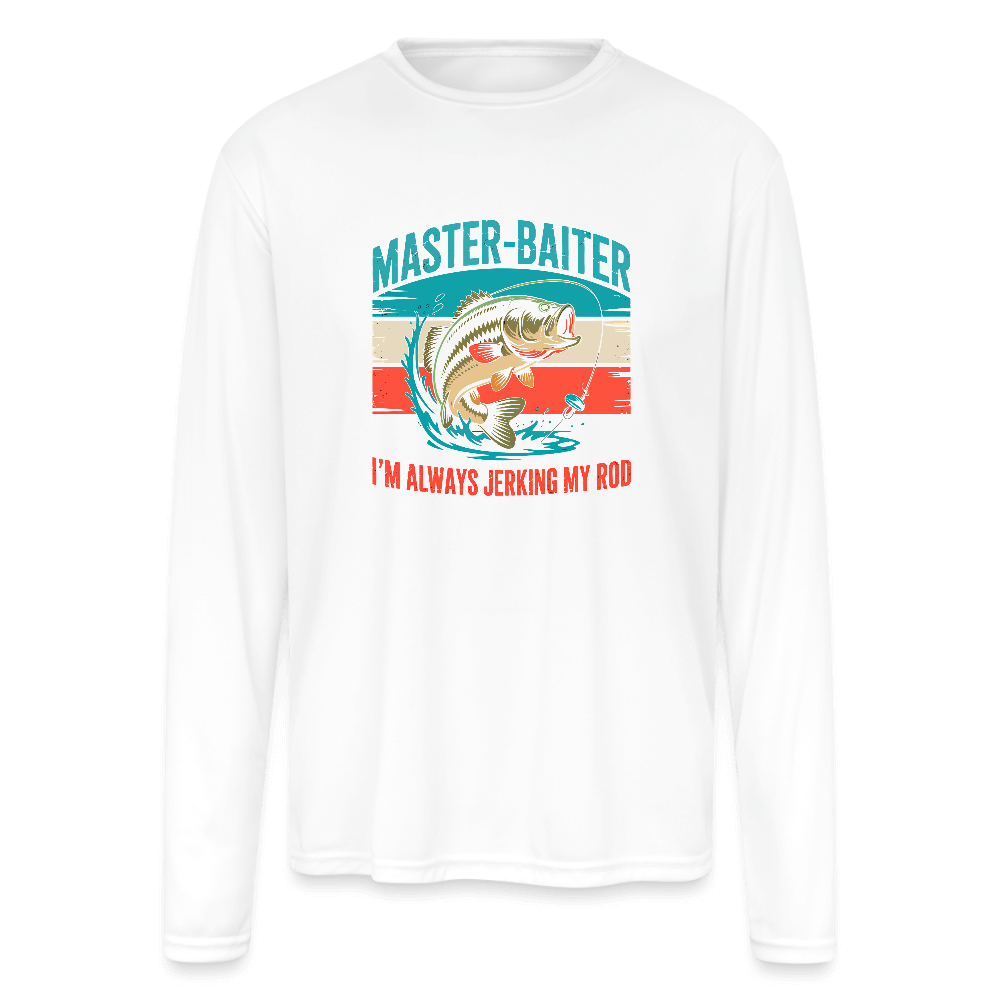Master Baiter I’m Always Jerking My Rod Fishing UV Shirt - white