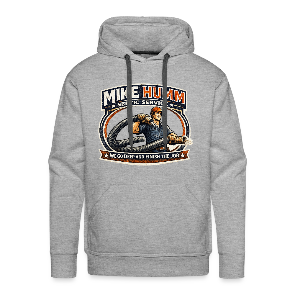 Mike Humm Septic Service Hoodie Funny Adult Humor Gear - heather grey