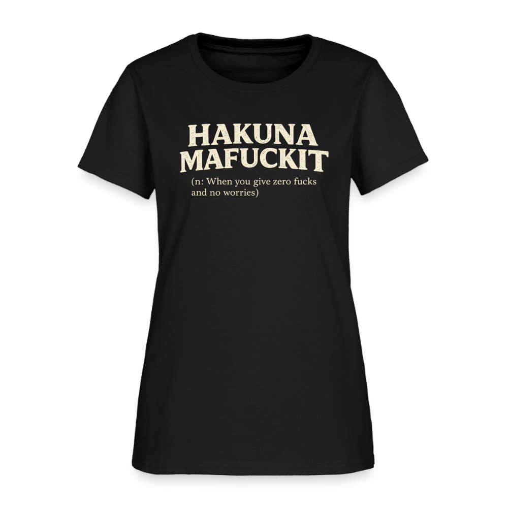 Hakuna Mafuckit Women’s Funny Graphic T-Shirt Color: Black