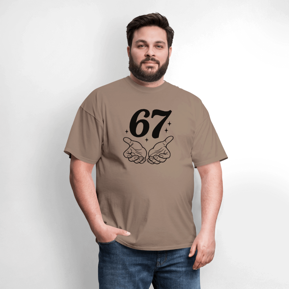 Six Seven 67 Hand Gesture T-Shirt Color: heather gray