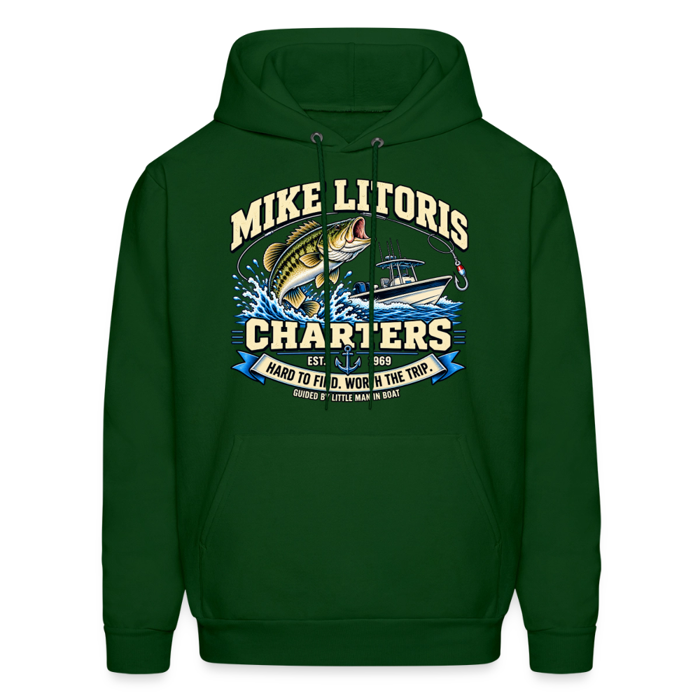 Mike Litoris Fishing Charters Hoodie Color: Forest Green