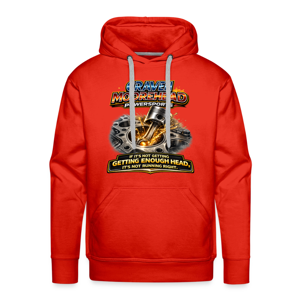 Craven Moorehead Powersports Funny Adult Humor Premium Hoodie Color: Red