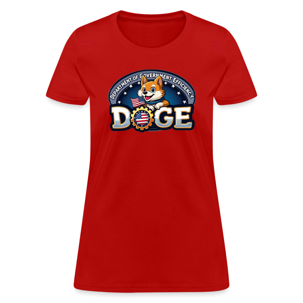 DOGE Logo (Dept of Government Efficiency) Women's Contoured T-Shirt - red