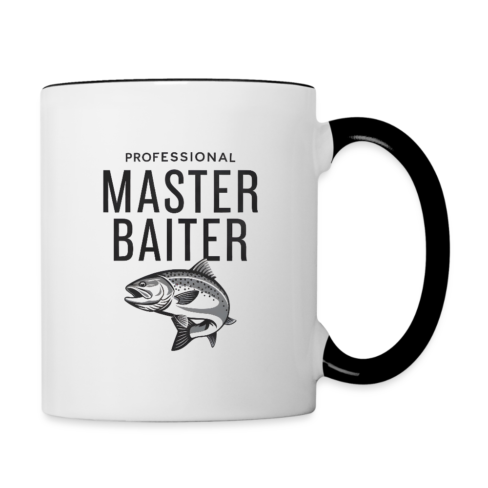 Professional Master Baiter Funny Fishing Coffee Mug - white/black