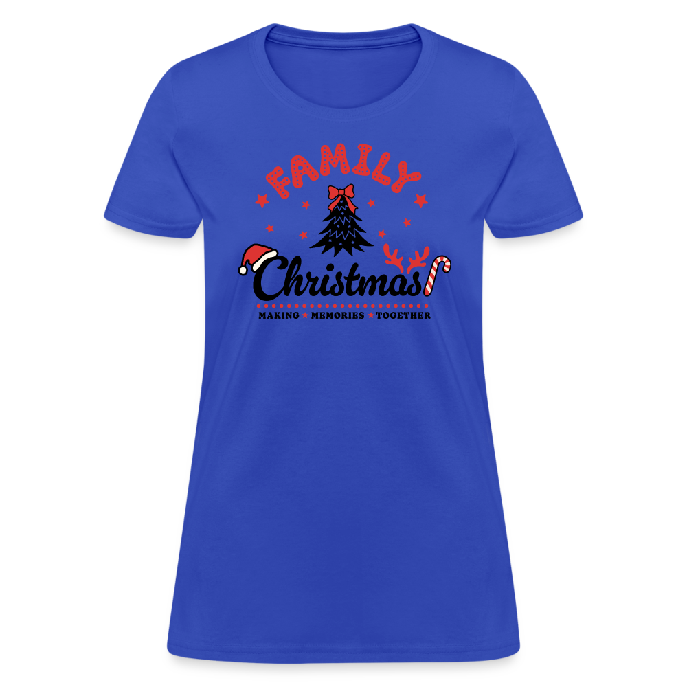 Family Christmas Making Memories Together Women's Contoured T-Shirt - royal blue